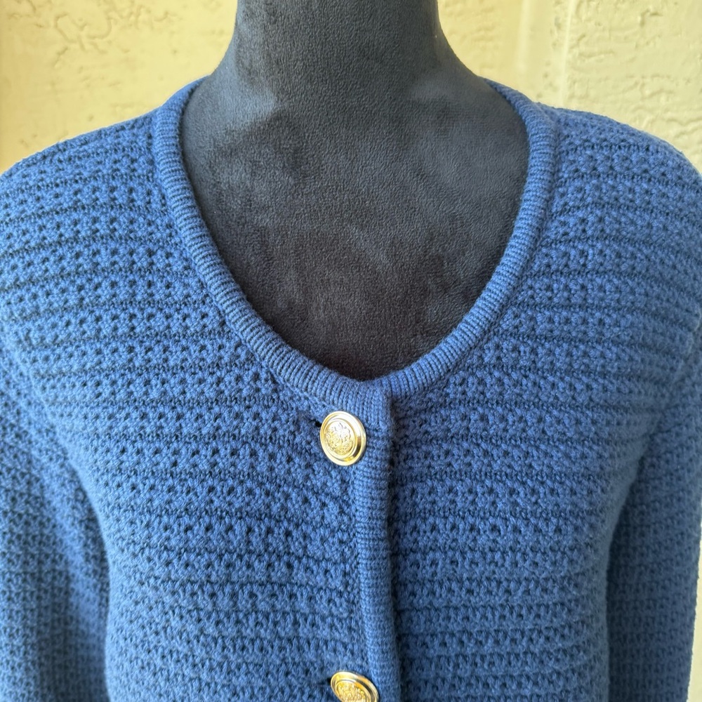 A LOVES A Navy Blue Button-Up Sweater Sz XL Pockets Buttons Front NWT - Picture 6 of 13